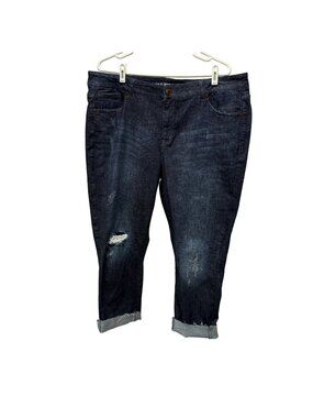 Lane Bryant Womens Mid Rise Super Stretch Skinny Jeans Sz 20 Distressed Raw Hem